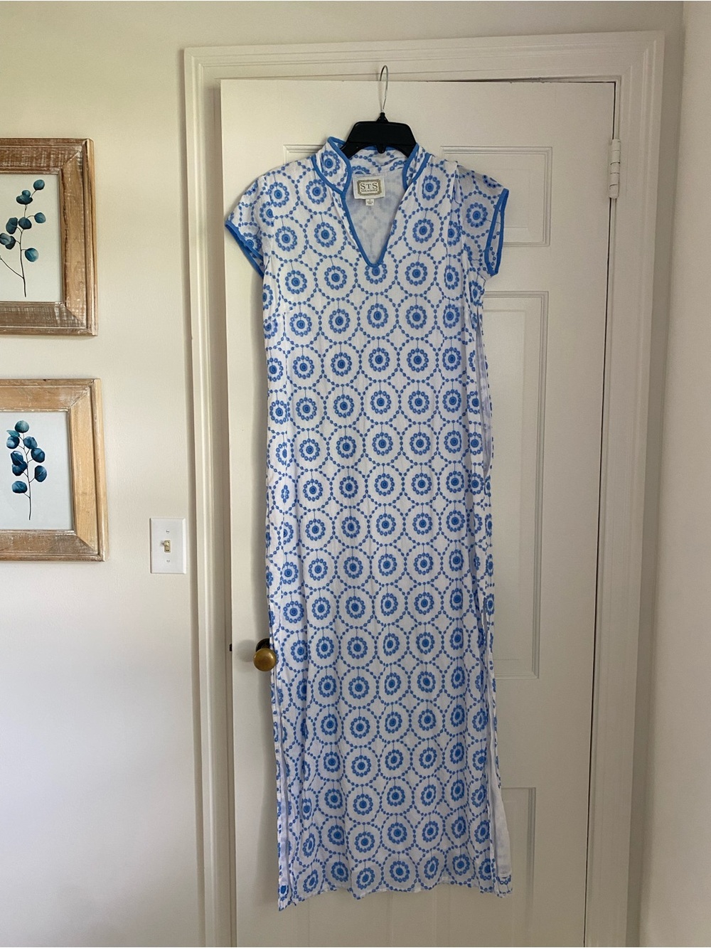 Sail to Sable Blue and White Maxi Dress - Small